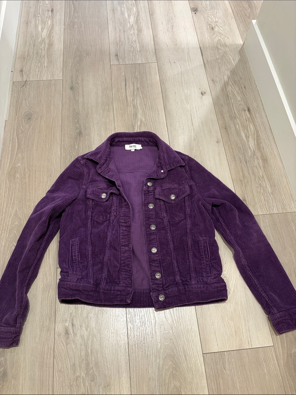 Corduroy Jean Jacket in Deep Purple - Women's